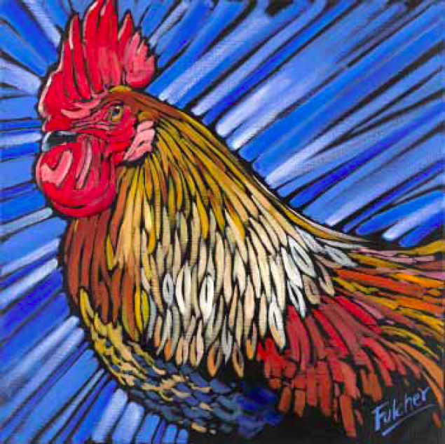 “Cock of the Walk” 24 x 24 Oil on canvas $2,736